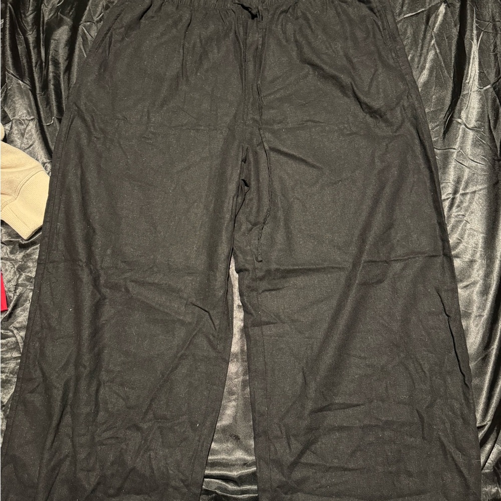 Women linen Black Pants
